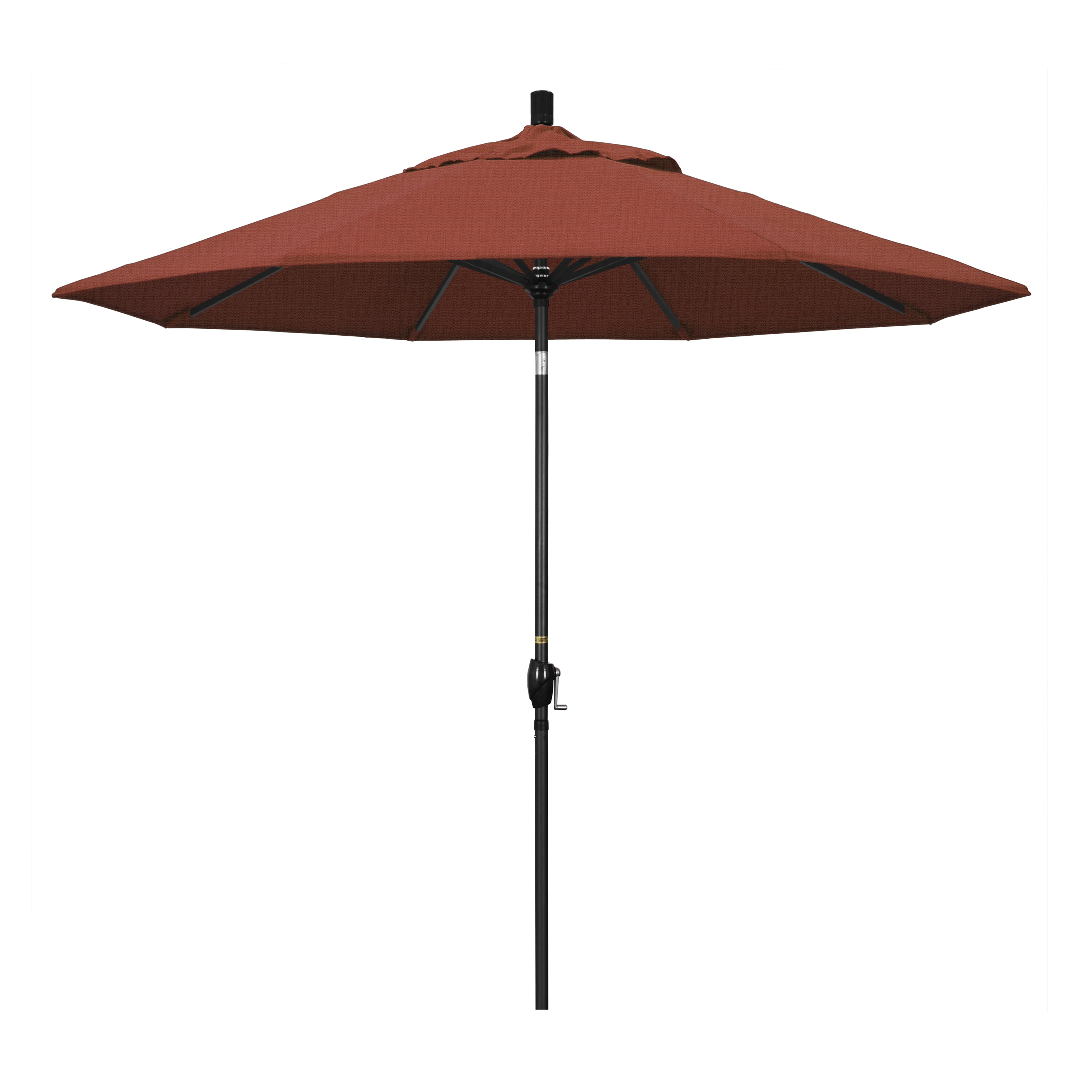 California Umbrella GSPT908302-F69 9 ft. Aluminum Market Umbrella Push Tilt - M Black-Olefin-Terracotta at Sears.com