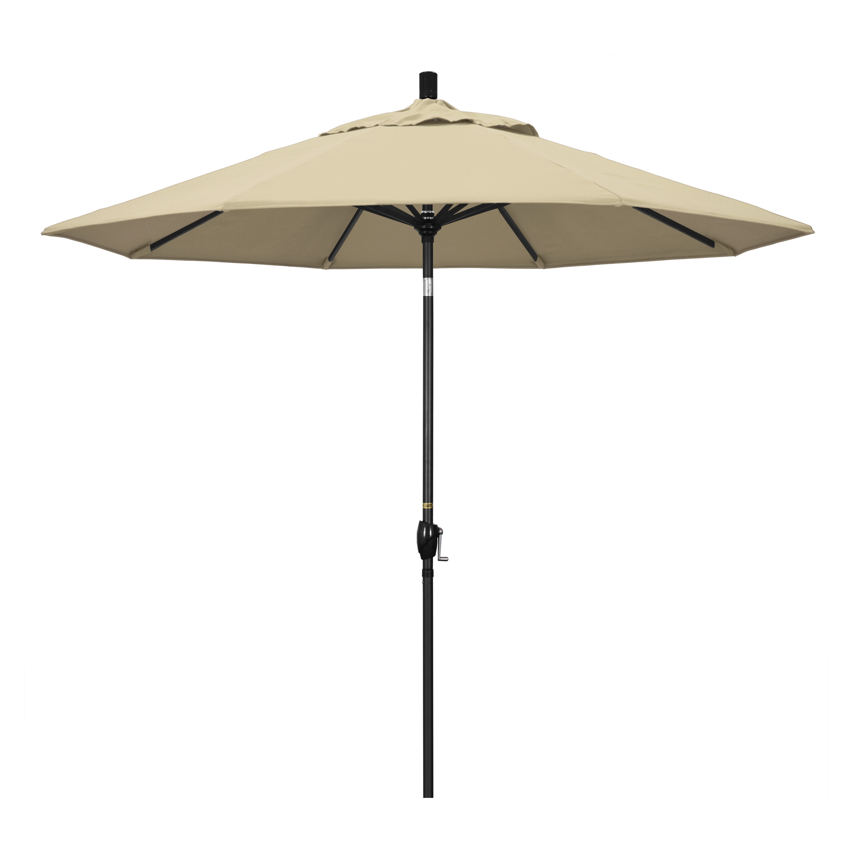 California Umbrella GSPT908302-5422 9 ft. Aluminum Market Umbrella Push Tilt - M Black-Sunbrella-Antique Beige at Sears.com