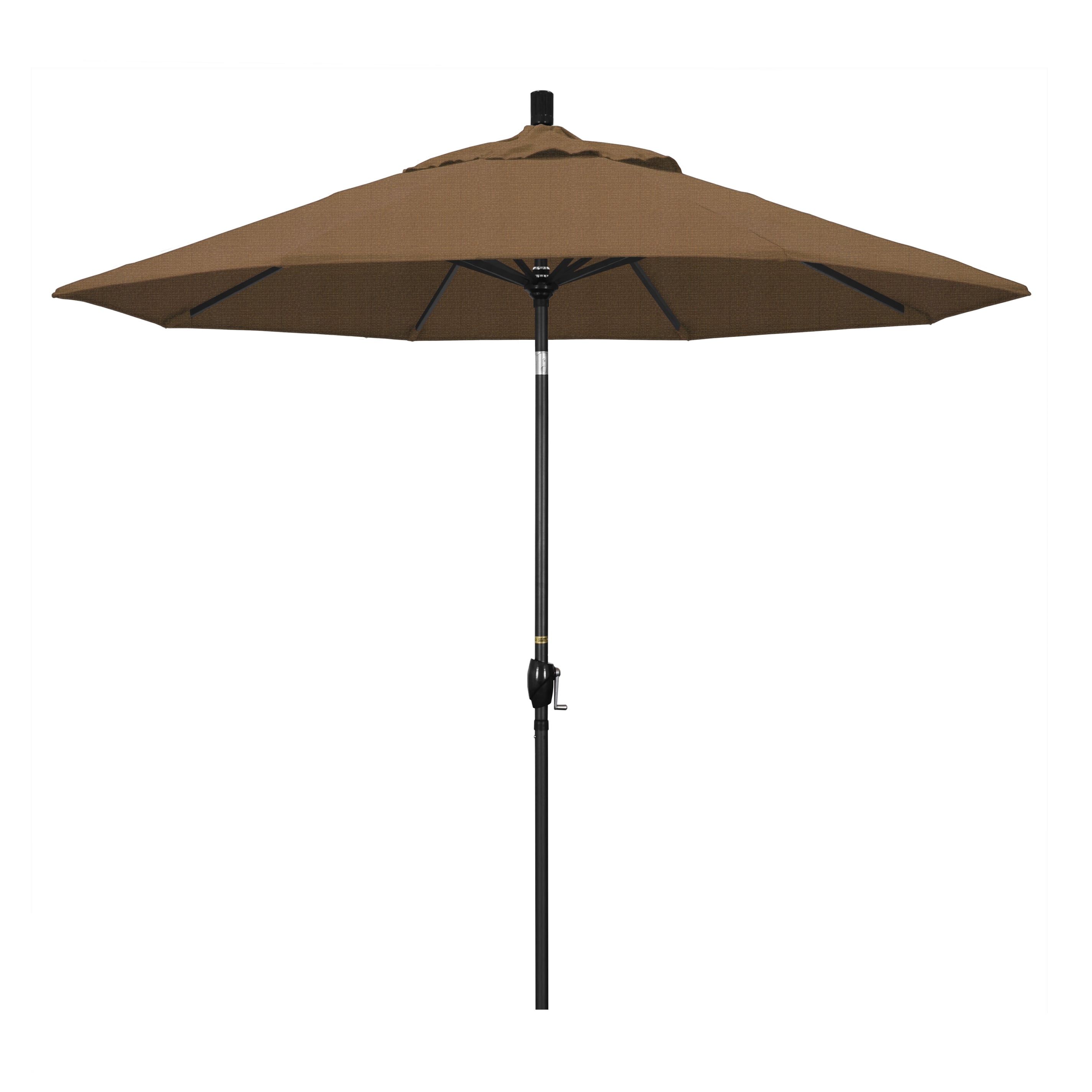 California Umbrella GSPT908302-F76 9 ft. Aluminum Market Umbrella Push Tilt - M Black-Olefin-Woven Sesame at Sears.com