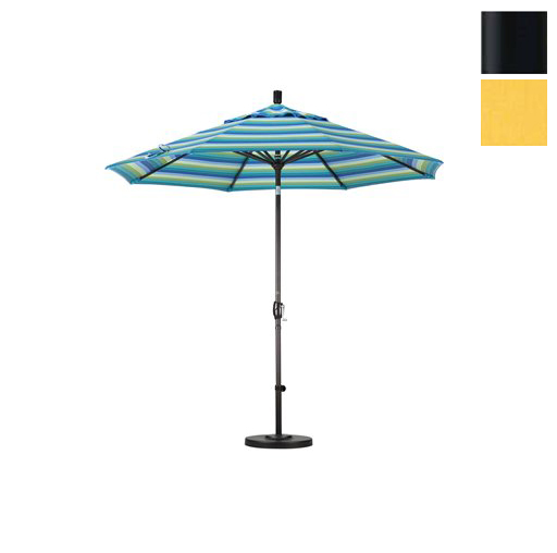 California Umbrella GSPT908302-5435 9 ft. Aluminum Market Umbrella Push Tilt - M Black-Sunbrella-Cornsilk at Sears.com