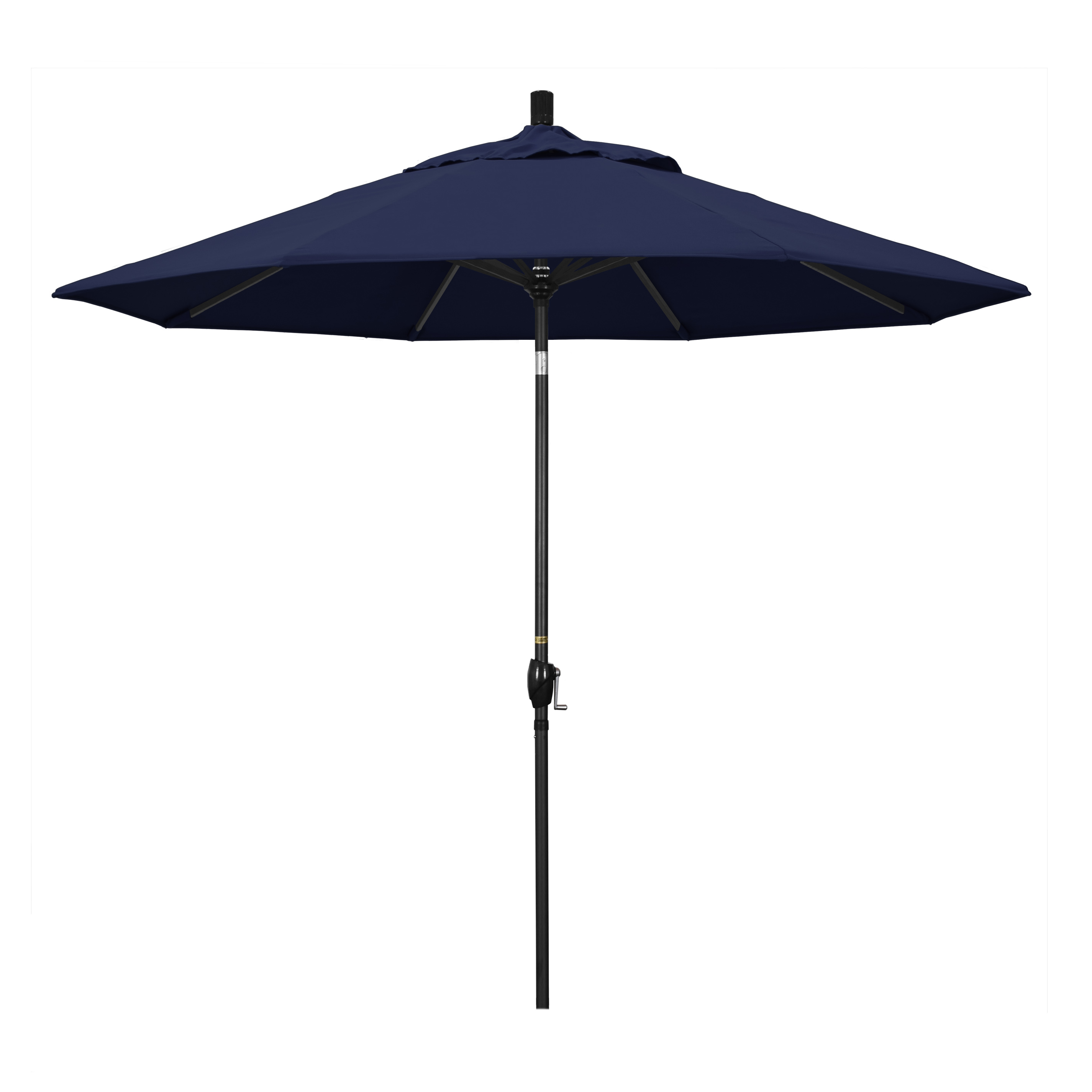 California Umbrella GSPT908302-F09 9 ft. Aluminum Market Umbrella Push Tilt - M Black-Olefin-Navy Blue at Sears.com
