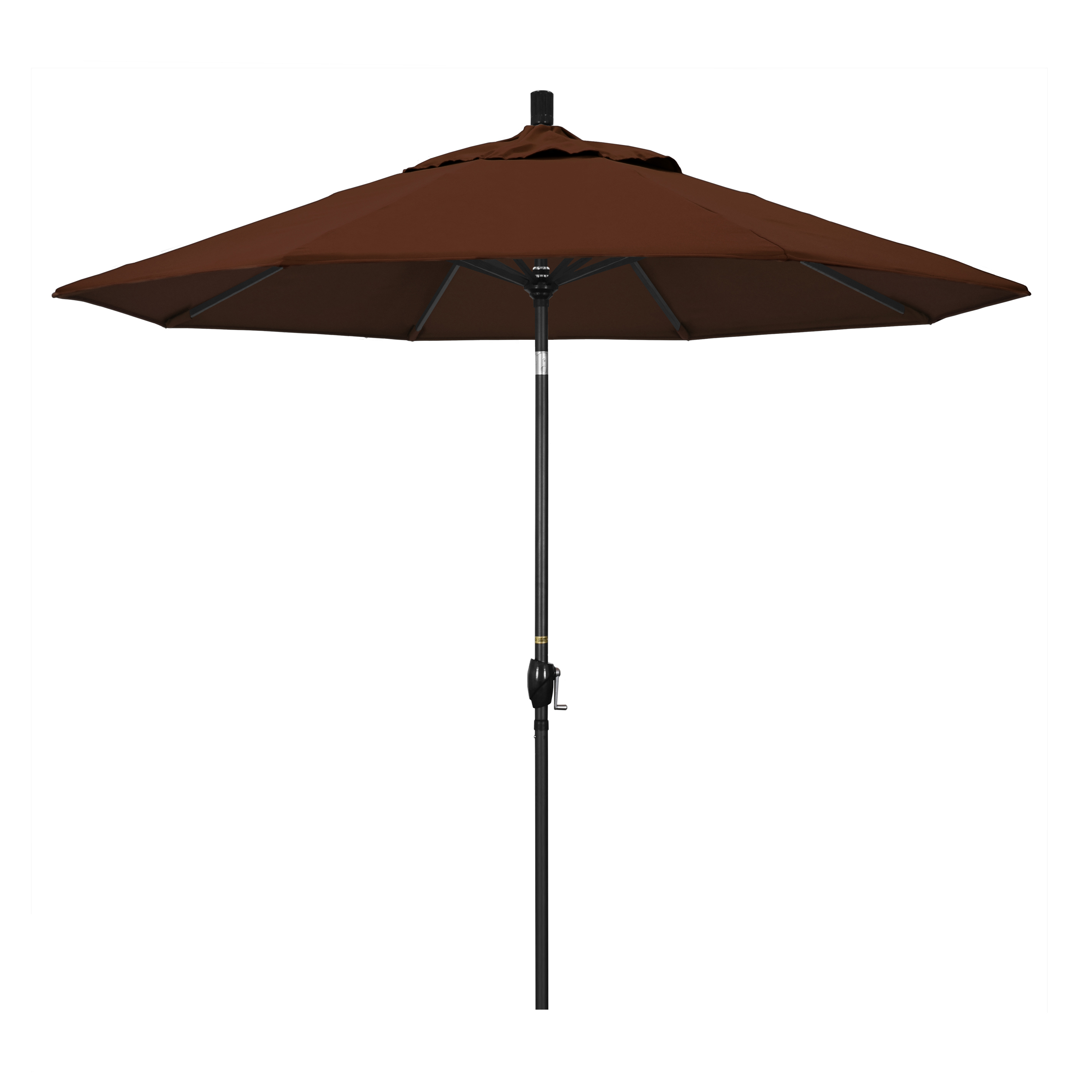 California Umbrella GSPT908302-5432 9 ft. Aluminum Market Umbrella Push Tilt - M Black-Sunbrella-Bay Brown at Sears.com