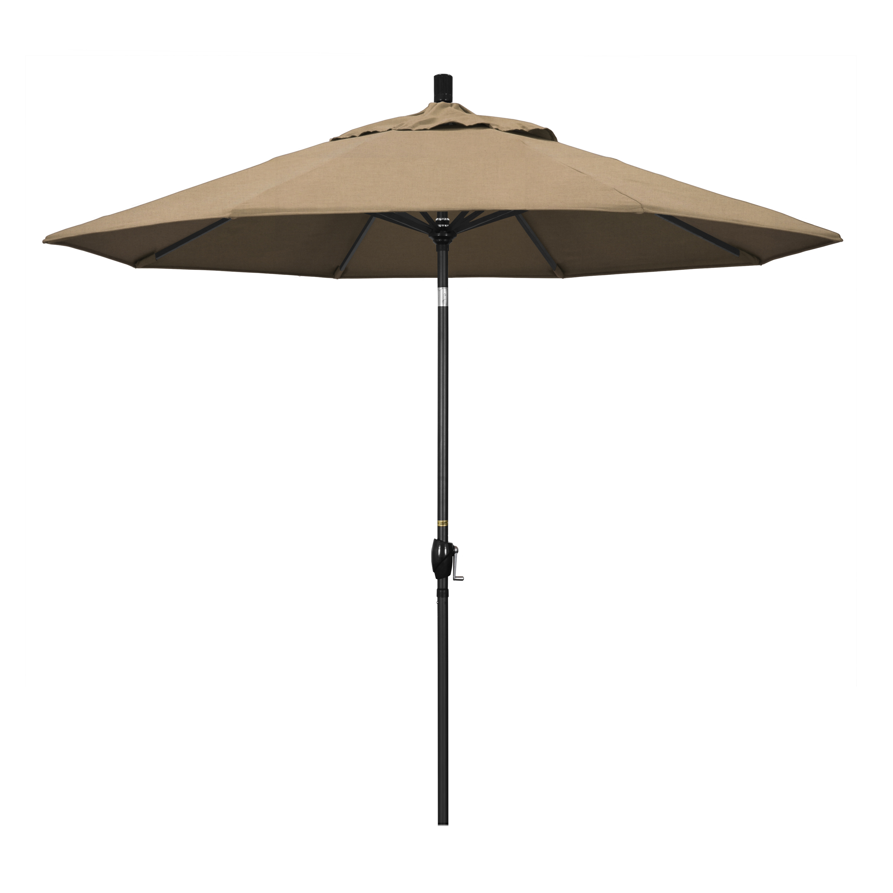 California Umbrella GSPT908302-5476 9 ft. Aluminum Market Umbrella Push Tilt - M Black-Sunbrella-Heather Beige at Sears.com