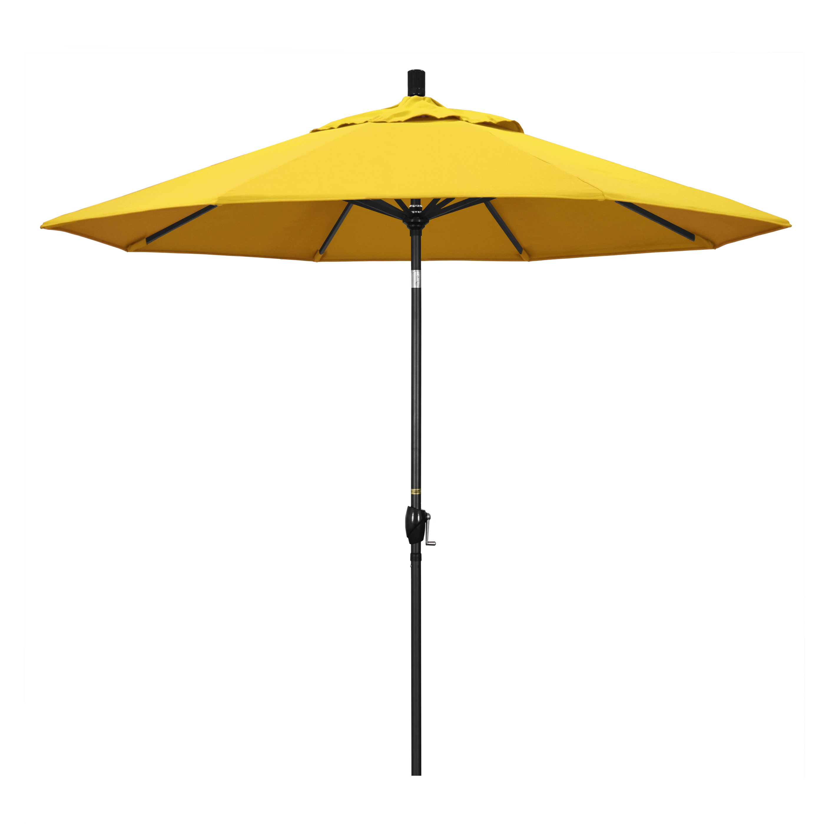 California Umbrella GSPT908302-F25 9 ft. Aluminum Market Umbrella Push Tilt - M Black-Olefin-Lemon at Sears.com