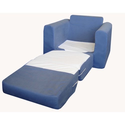 Fun Furnishings 20231 Blue Micro Suede Chair Sleeper at Sears.com