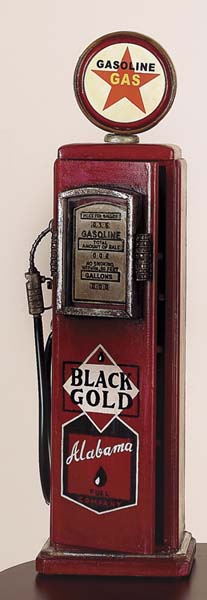 Benzara 74092 34 in. H Black Gold Gas Pump CD - DVD Holder Cabinet at Sears.com