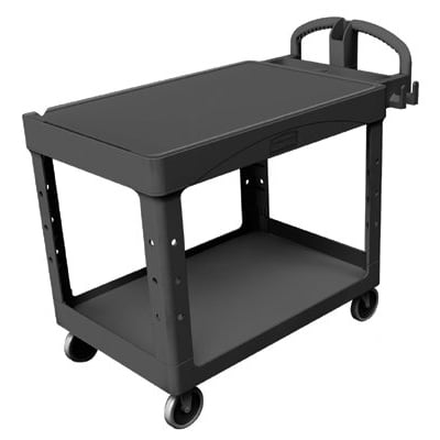 Rubbermaid Commercial 640-4525-BLA 500 Lb Capacity Flat Shelf Cart Black at Sears.com