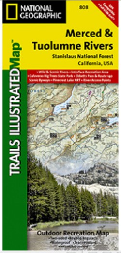 National Geographic TI00000808 Map Of Merced And Tuolumne Rivers-Stanislaus National Forest - California at Sears.com