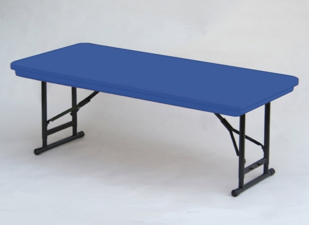 CORRELL Ra3060-27 R-Series Heavy Duty Blow-Molded Folding Tables - Adjustable Height - Blue at Sears.com