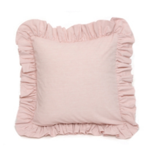 Taylor Linens 104PITK-RPC Ticking 16 in. x 16 in. Ruffled Toss Pillow - Pink at Sears.com