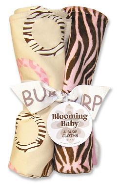 Trend-Lab 101904 Bouquet 4Pk Burp Cloth- Sweet Safari Pnk at Sears.com
