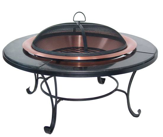 Asia DirectAD245 40 in. Granite and Copper Fire Pit Table - Black at Sears.com