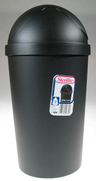 Sterilite 12 Quart Black Round Swing-Top Wastebasket  10839006 - Pack of 6 at Sears.com