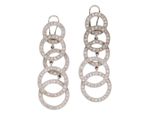 CZ Collections CZ EAR1017 Designer Inspired Multi Circle Pave C.Z. - .925 - Sterling Silver Earring at Sears.com
