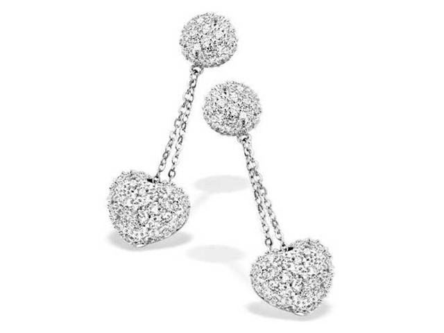 CZ Collections CZ EAR415-HRT Celebrity Inspired C.Z. Diamond Heart Dangling Earrings at Sears.com