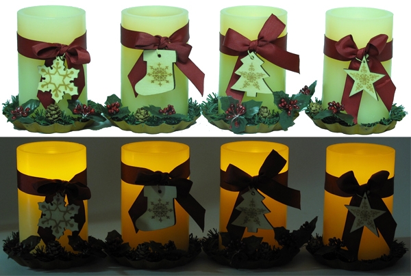 IWGAC LED Holiday Pillar Candle on Metal Tray Asst Styles Price EACH at Sears.com