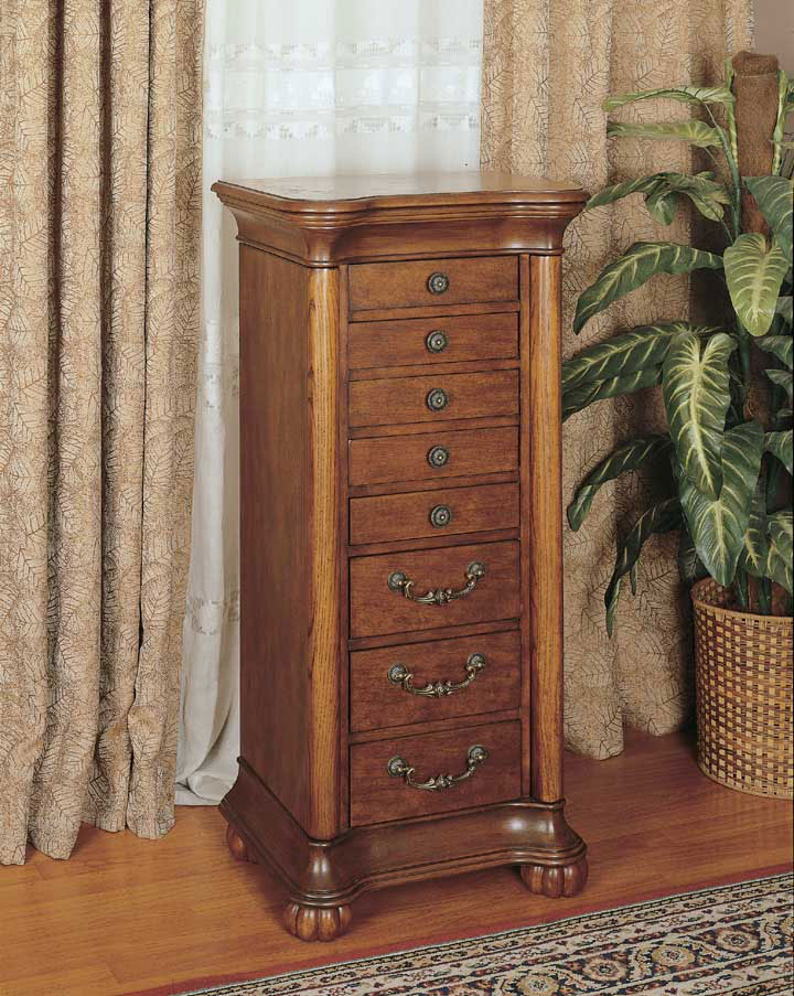 POWELL 519-314 Wilmington Cherry & Burl Jewelry Armoire at Sears.com
