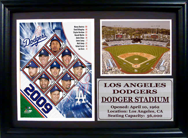 Encore Select 181-BBLAD2009 2009 Los Angeles Dodgers Team Photograph with Statistics in a 12 in. x 18 in. Frame at Sears.com