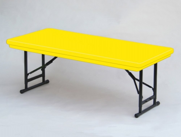 Correll Ra3060-28 R-Series Heavy Duty Blow-Molded Folding Tables - Adjustable Height - Yellow at Sears.com