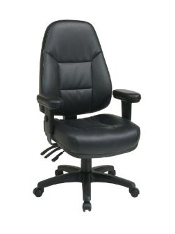 Office Star EC4300-EC3 Professional Dual Function Ergonomic High Back Leather Chair with Adjustable Padded Arms. Black Eco Leather. - Replac at Sears.com
