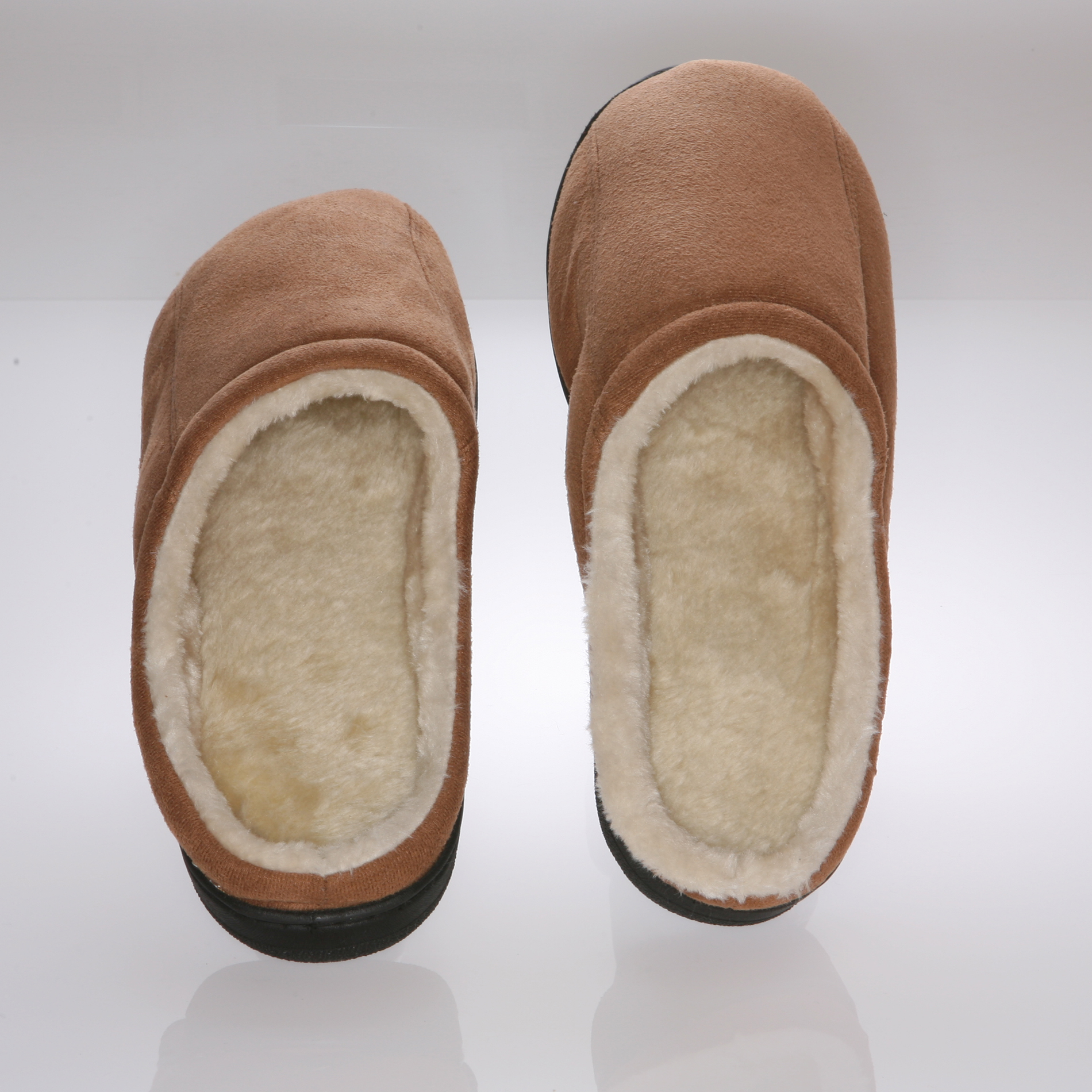 Deluxe Comfort Male memory foam Slippers - Camel Suede with wool fleece lining - 9-10 at Sears.com