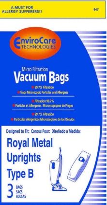 Royal 3 Royal Upright Type B Vacuum Cleaner Allergy Bags, Top Full Vacuum Cleaners, RO-2-066247-001, Royal 3067247001, 3-067247-001, 3 at Sears.com