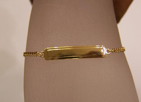 NIKFINESTORE.COM personalized 14K gold overlay CHILD BABY DOUBLE ID Name Bangle /name bracelet/FREE ENGRAVING UP TO 9 LETTER at Sears.com