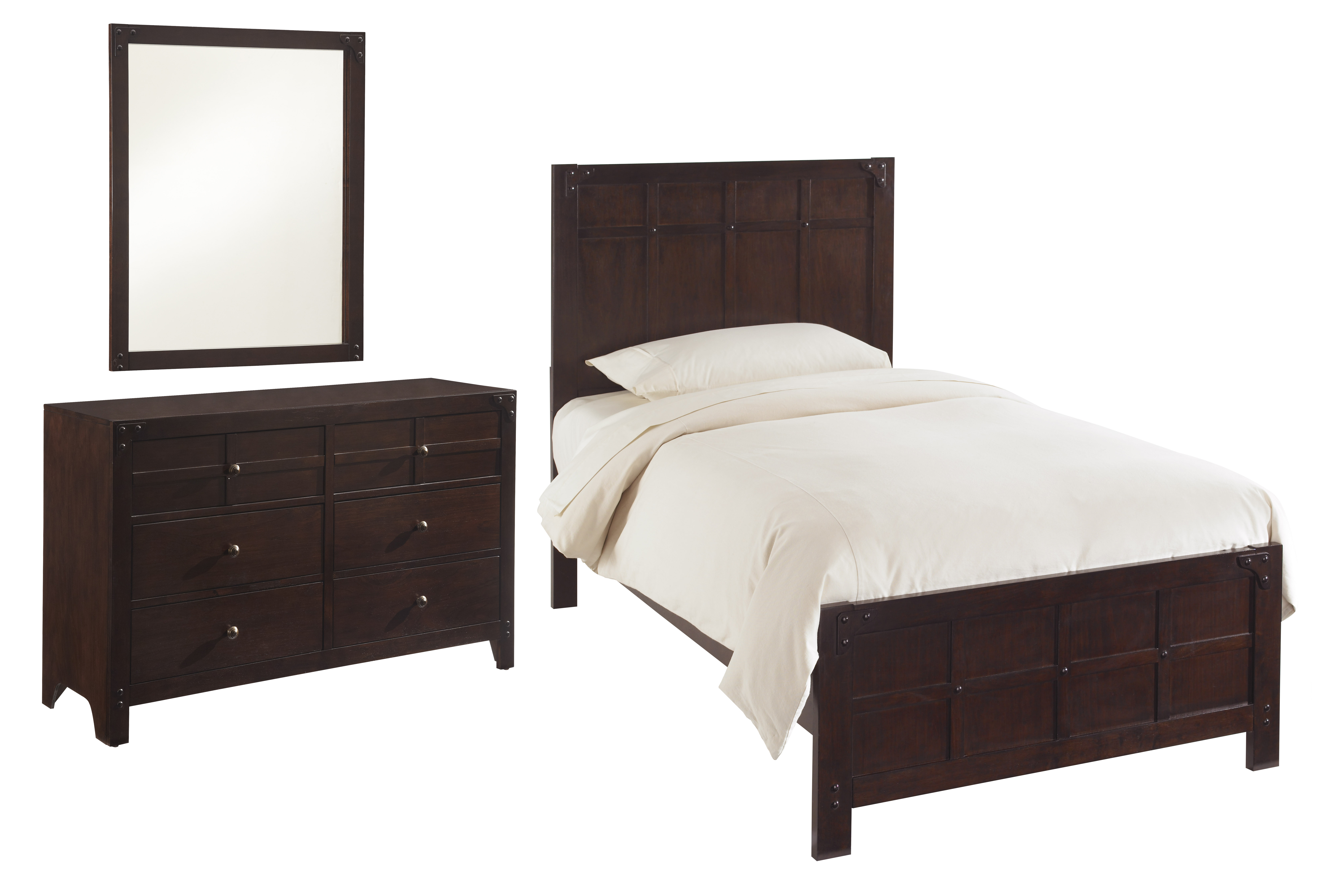 Furnituremaxx 3pc Sunfield Twin Size Bedroom Set , Bed w/ Dresser Mirror at Sears.com