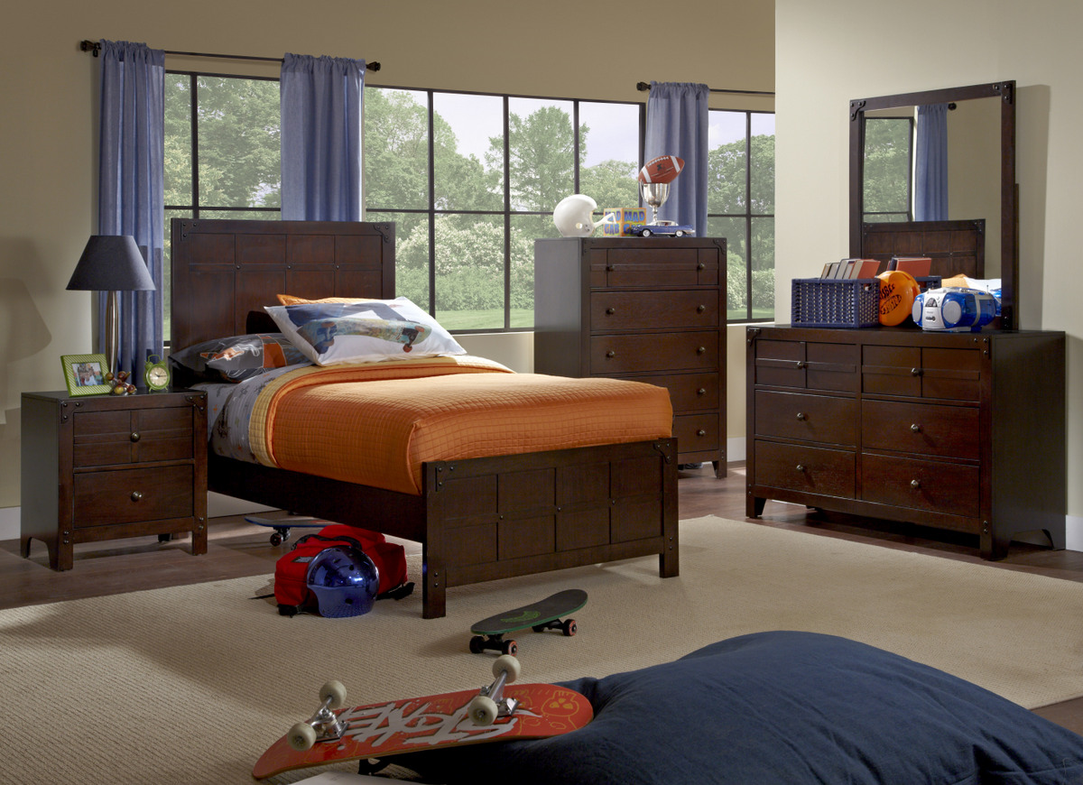 Furnituremaxx 5pc Sunfield Twin Size Bedroom Set , Bed w/ Dresser Mirror Nightstand Chest at Sears.com