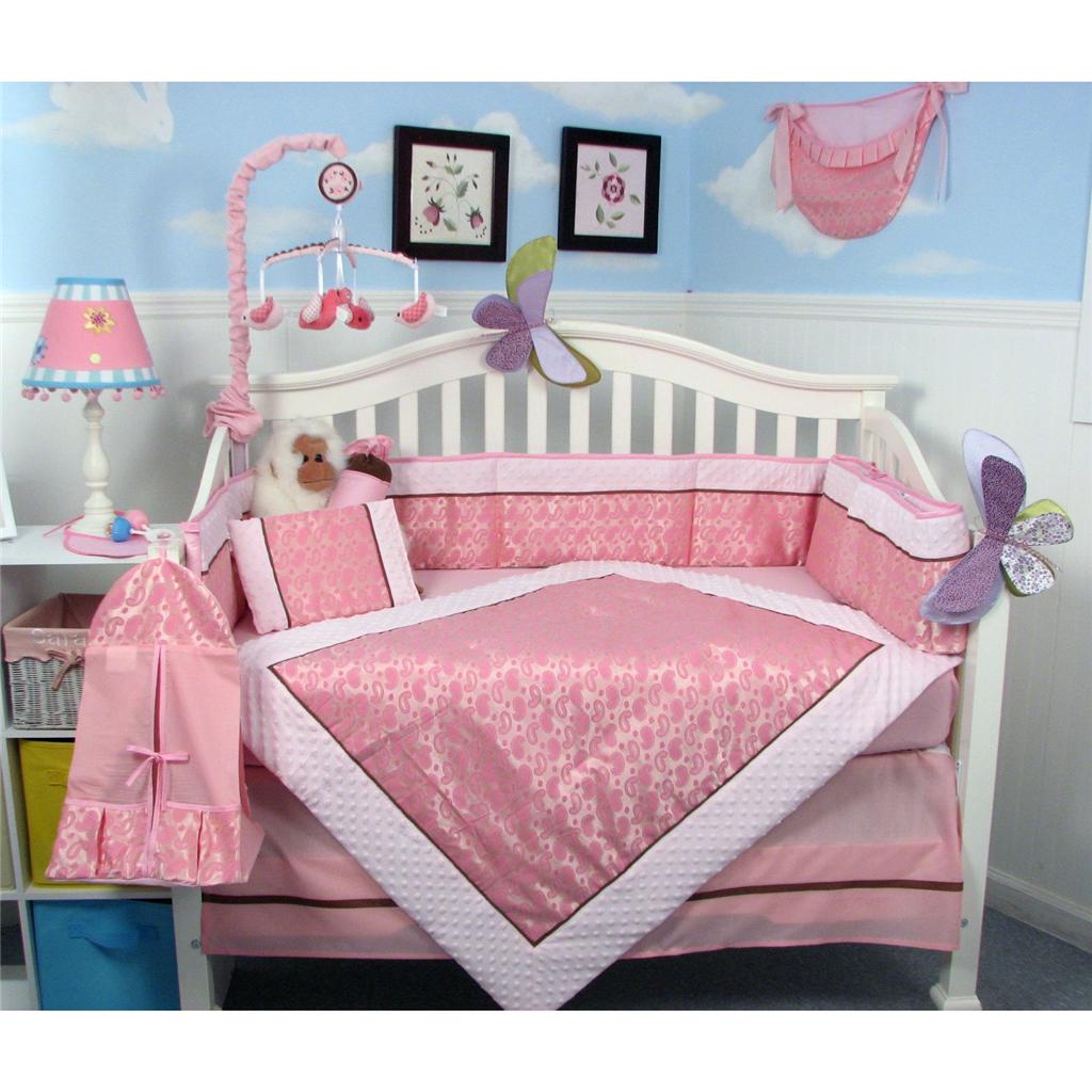 Soho Designs SoHo Pink Paisley Baby Crib Nursery Bedding Set 14 pcs included Diaper Bag with Changing Pad, Accessory Case & Bottle Case at Sears.com