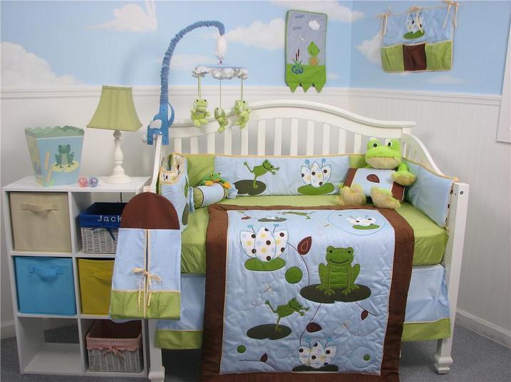 Soho Designs Froggies Party Baby Crib Nursery Bedding Set 14 pcs included Diaper Bag with Changing Pad, Accessory Case & Bottle Case at Sears.com