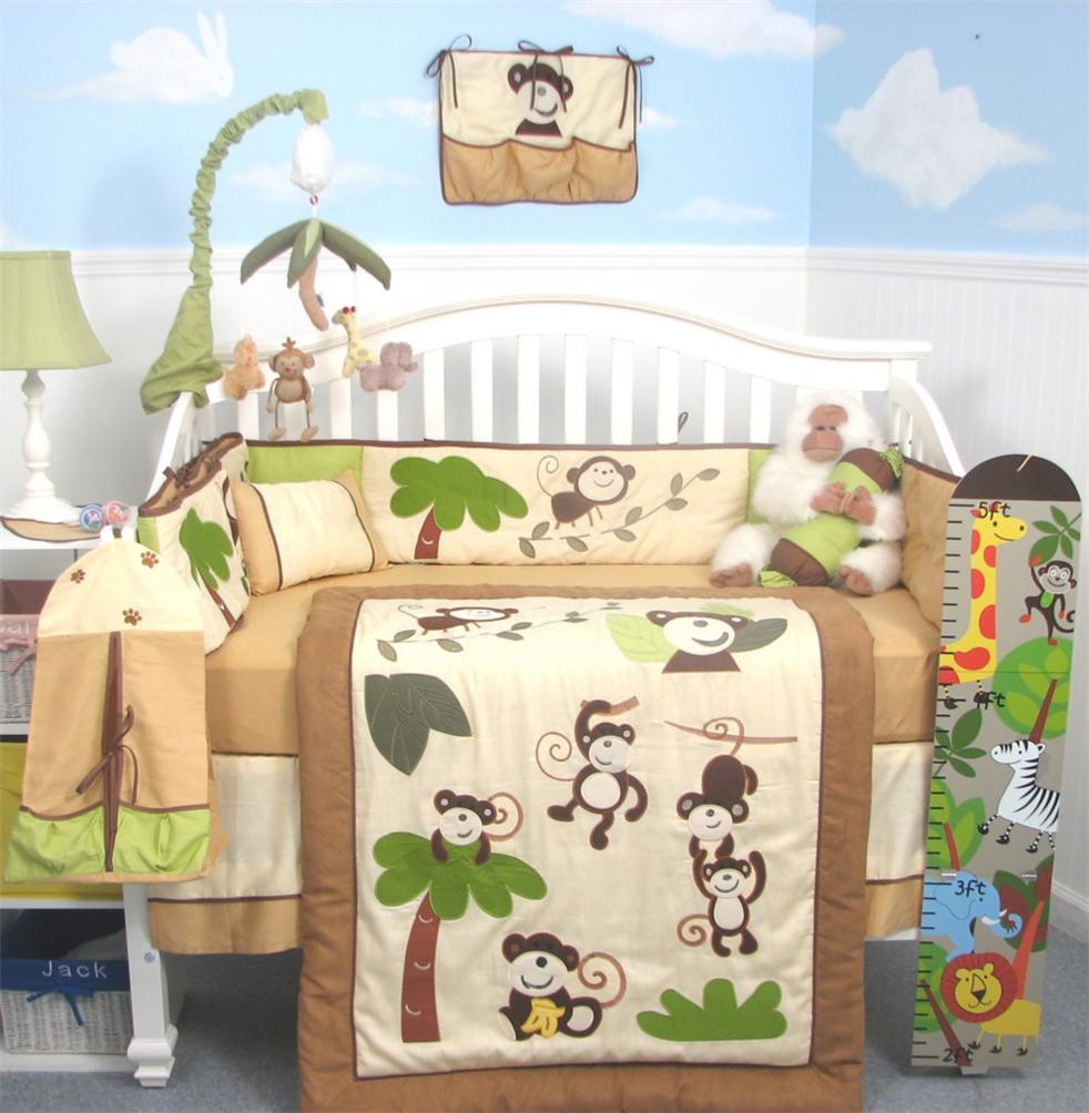 Soho Designs Curious Monkey Baby Crib Nursery Bedding Set 14 pcs included Diaper Bag with Changing Pad, Accessory Case & Bottle Case at Sears.com