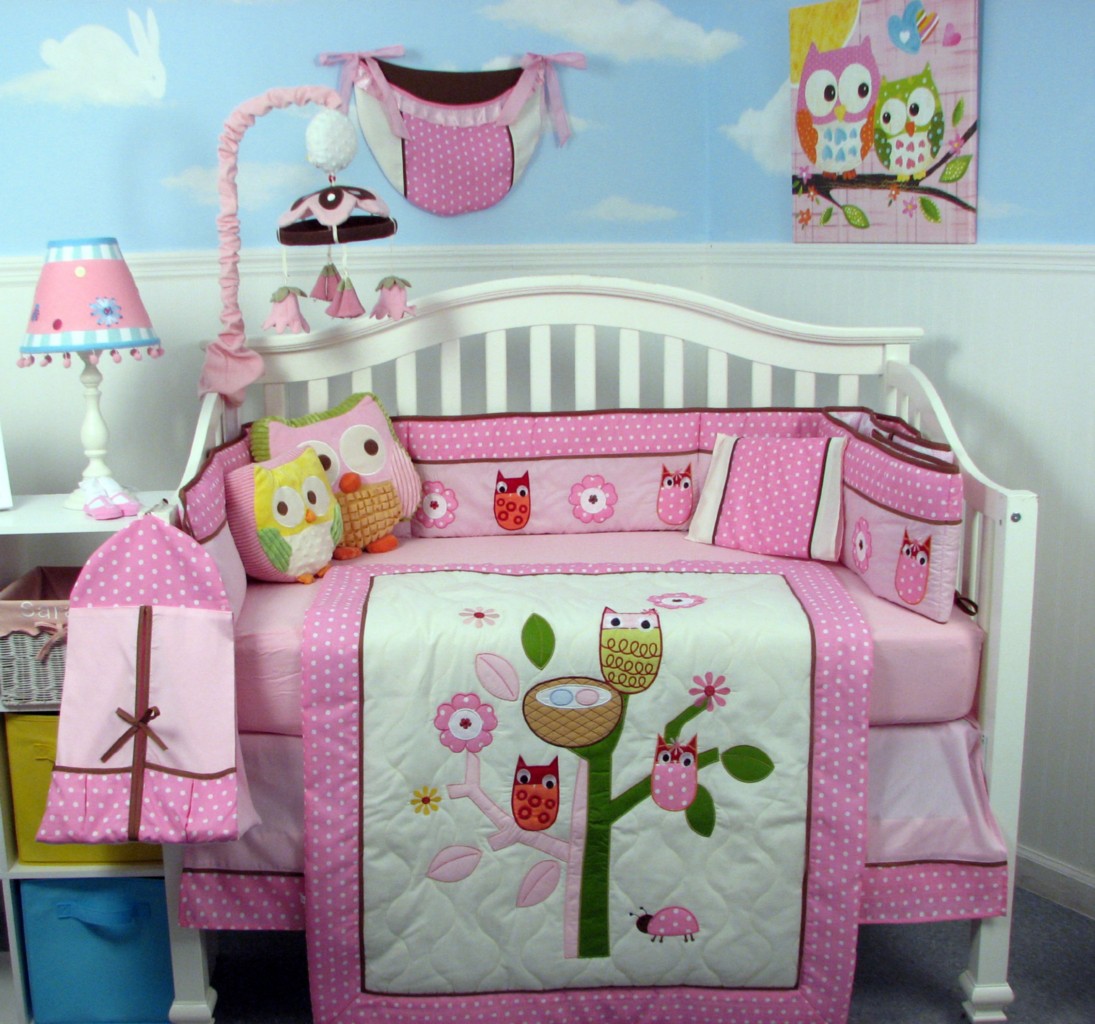 Soho Designs Pink Owl Tree Party Baby Crib Nursery Bedding Set 14 pcs included Diaper Bag with Changing Pad, Accessory Case & Bottle Case at Sears.com