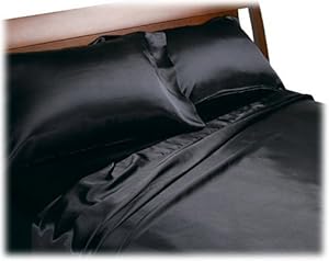 Divatex Home Fashions Royal Opulance Twin Satin Sheet Set, Black at Sears.com