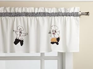 LORRAINE HOME FASHIONS Cheers Chef Print Kitchen Curtains By Lorraine Home Fashions at Sears.com