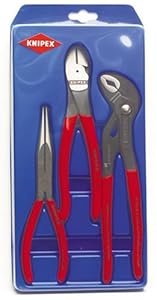 Knipex 267487 3 Piece 8-Inch Long Nose Plier, 8-Inch Diagonal Cut Plier and 10-Inch Cobra Plier Set at Sears.com