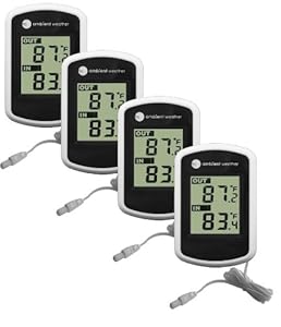Ambient Weather WS-02-4 Compact Indoor/Outdoor Thermometer with Probe, 4 Pack at Sears.com