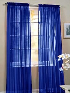 WPM/AHF 2 Piece Beautiful Sheer Window Royal Blue Elegance Curtains/drape/panels/treatment 60"w X 84"l at Sears.com