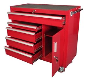 Excel TB4015B 42-Inch Five Drawer Roller Cabinet, Red at Sears.com