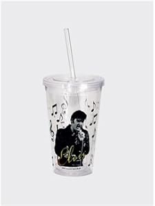 SPOONTIQUES Elvis Presley Acrylic Tumbler with Lid and Straw, Black Leather at Sears.com