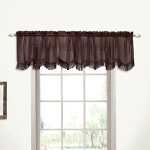 American Curtain and Home Georgette Window Treatment Valance, 56-Inch by 15-Inch, Chocolate at Sears.com
