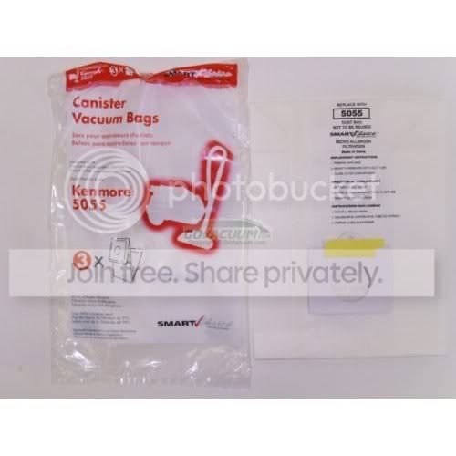 Envirocare generic For Kenmore 5055 Progressive Canister Micro-Filtration Bags, 3 Pack. Made to Fit For Kenmore Part 5055, 50557, 50558. at Sears.com