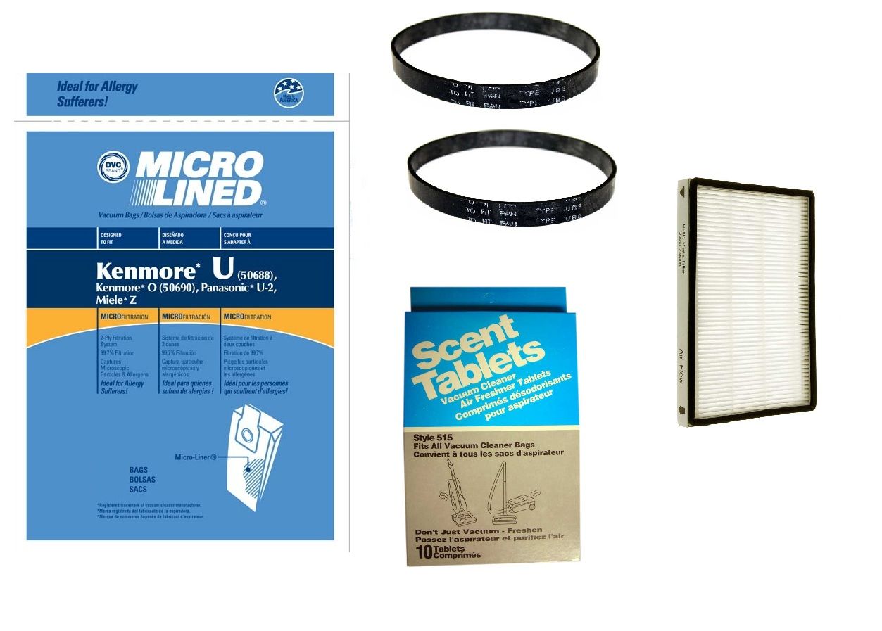 Envirocare For Kenmore Progressive Uprights 9 Bags, Filters Belt & Scent Tab ComboType U Bags, 1 EF-1, 2 UB1, and 10 Scent Tabs at Sears.com