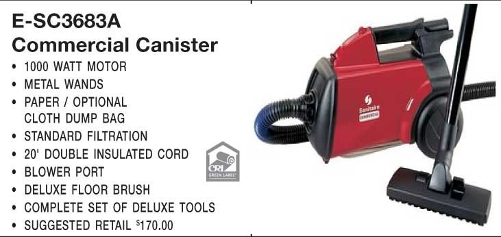 Eureka Sanitaire Commercial Canister Vacuum Cleaner Model SC3683A Sanitaire Canister Vacuum Cleaner at Sears.com