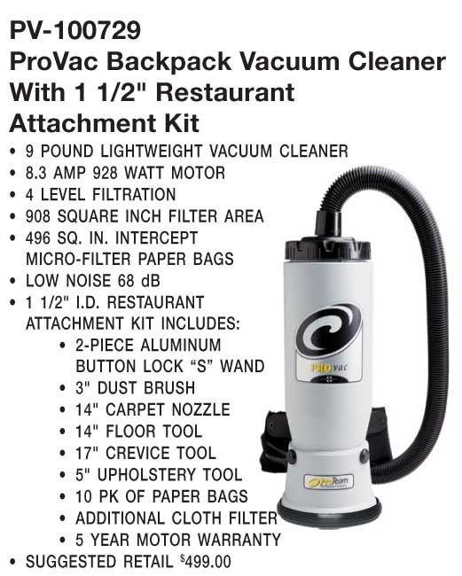ProTeam ProVac Backpack Vacuum Cleaner PV-100729 Backpack Vacuum Cleaner at Sears.com