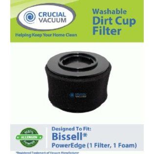 Crucial Vacuum Bissell PowerEdge Washable Dust Cup Filter Fits Bissell PowerEdge Hard Floor Vacuum 81L2, 81L2T; Washable & Reusable; Replaces B at Sears.com