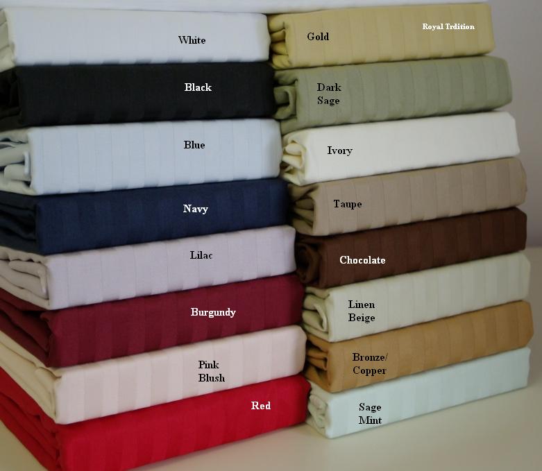 Royal Tradition California King Sateen Stripe 600 Thread count 100% Egyptian cotton sheet set at Sears.com