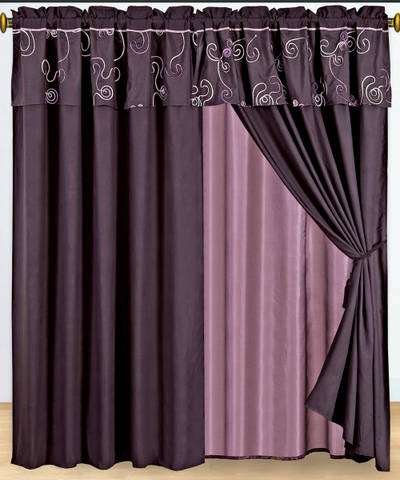 Scotts-sales Convington Purple Curtains 2 x Panels 60x84"ea. with Valance at Sears.com