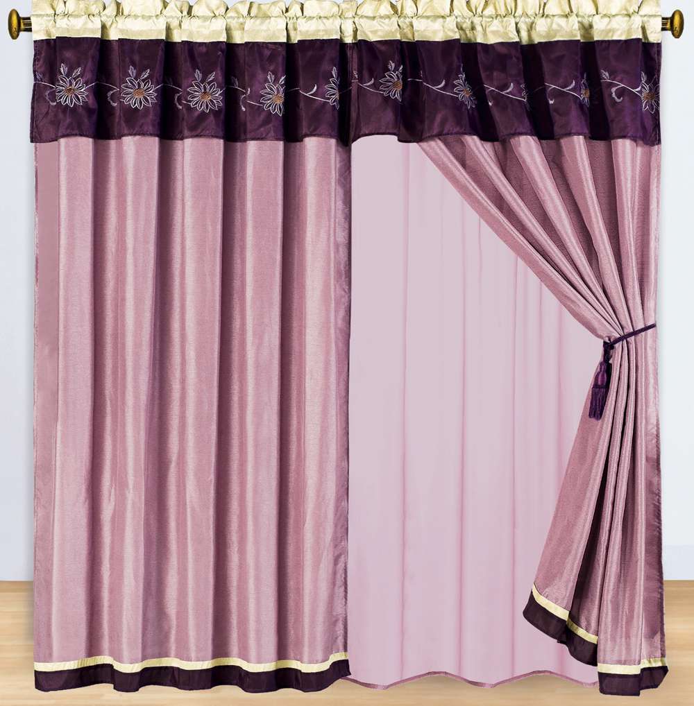 Scotts-sales Grand Park Purple Curtains 2 x Panels 60x84"ea. with Valance at Sears.com