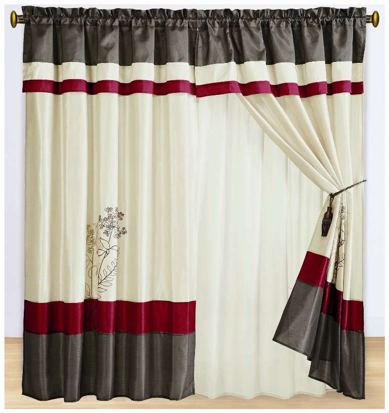Scotts-sales Portland Burgundy Curtains 2 x Panels 60x84"ea. with Valance at Sears.com